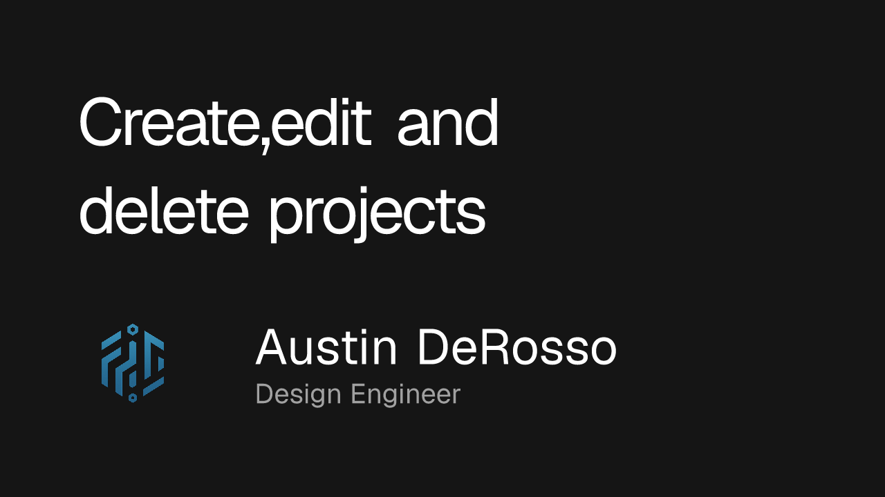 Create,edit and delete projects